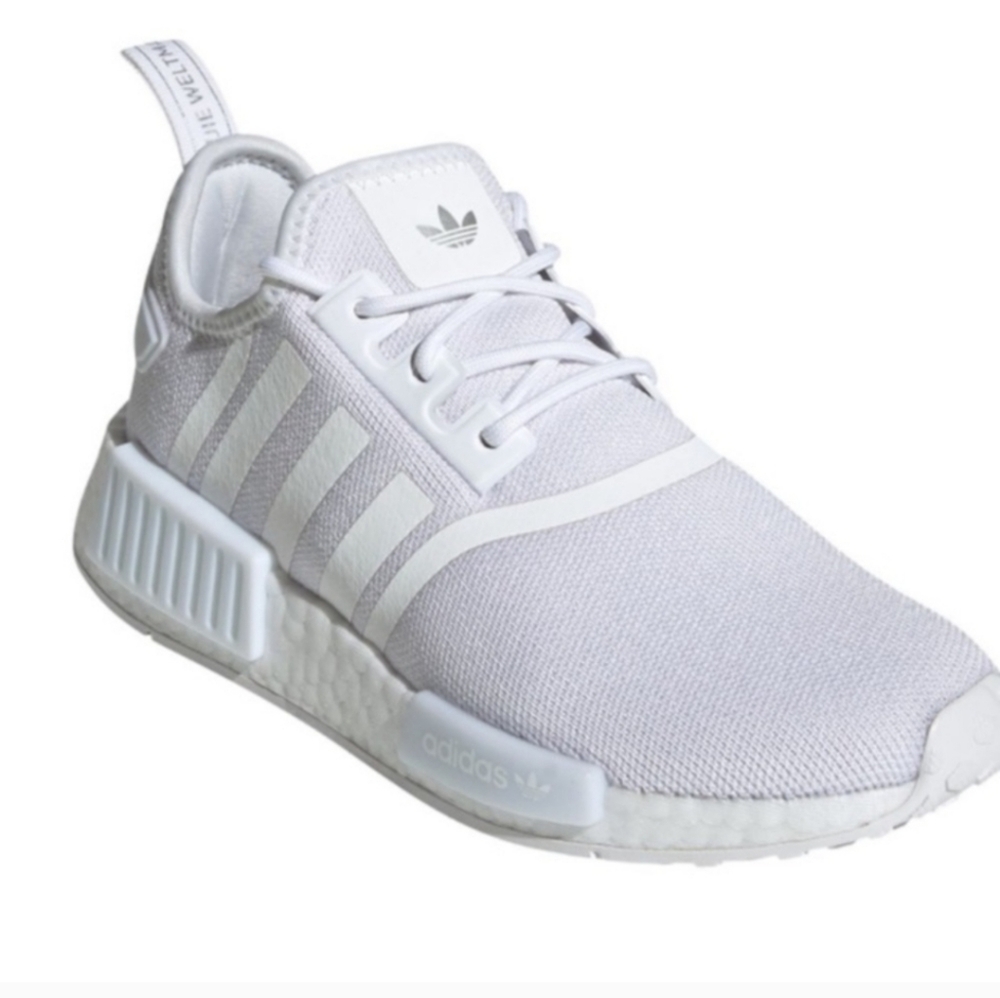 adidas Women's NMD R1 Primeblue Triple White Skate Shoes/Sneakers Size 9 US - Picture 2 of 16